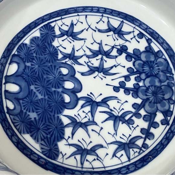 Vintage Shibata Toki Japan Hand Painted Porcelain Vibrant Orange & Blue 8” Bowl - Picture 10 of 14